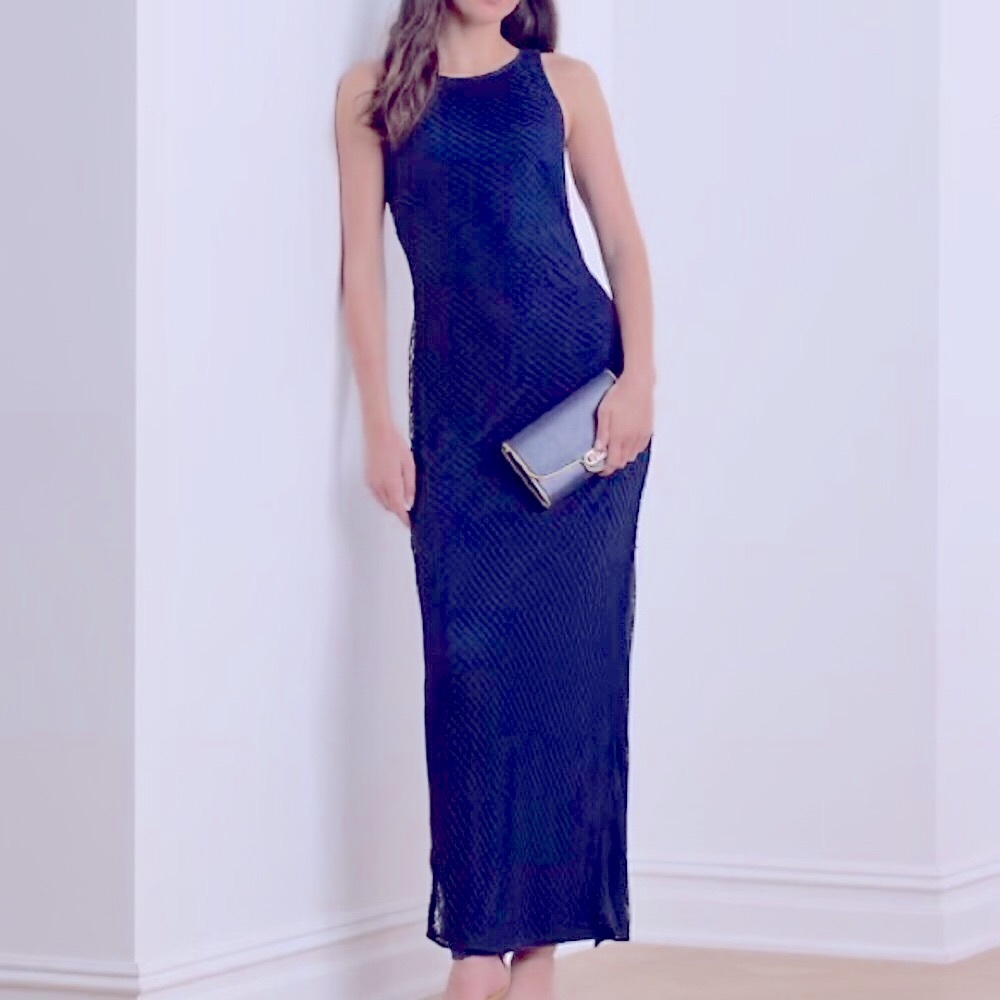 RALPH LAUREN (14) Beaded Mesh Sleeveless Gown